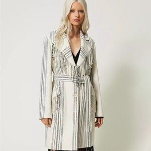 NWT Twinset Wool Knit Trench Coat